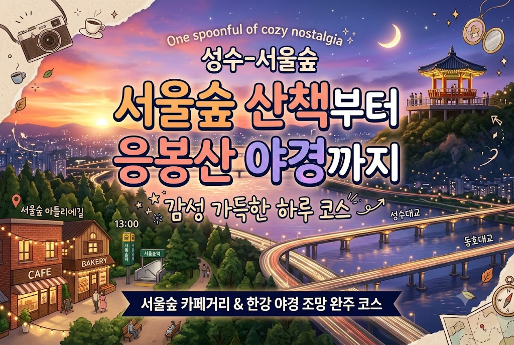 성수 서울숲 응봉산 야경